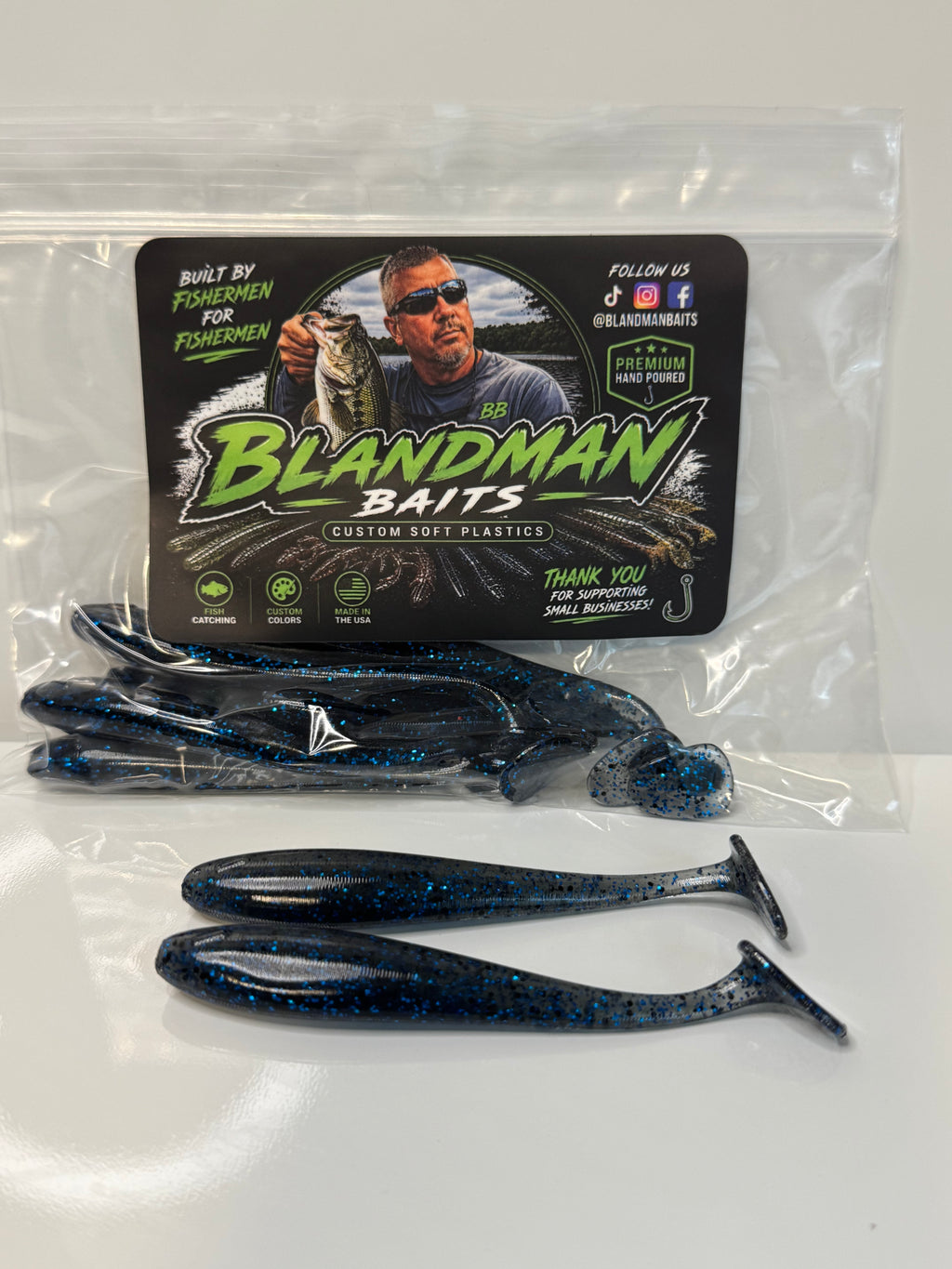 Midnight blue swim baits