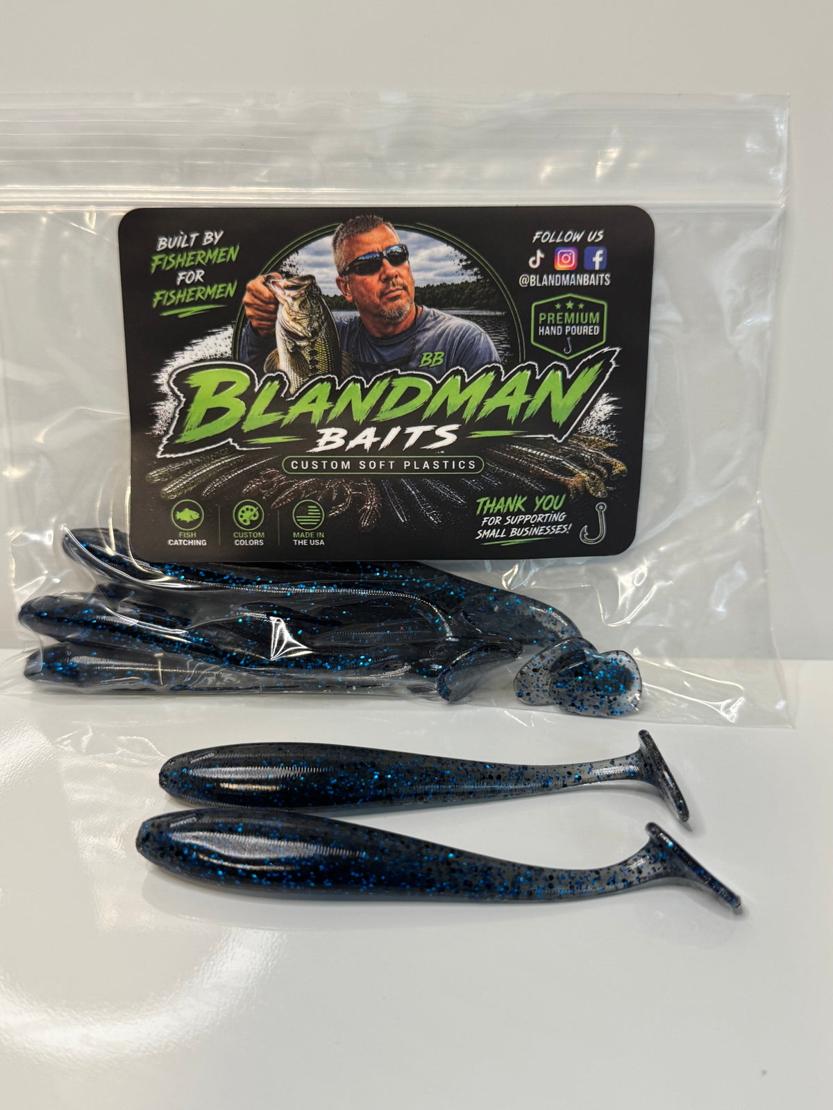 Midnight blue swim baits