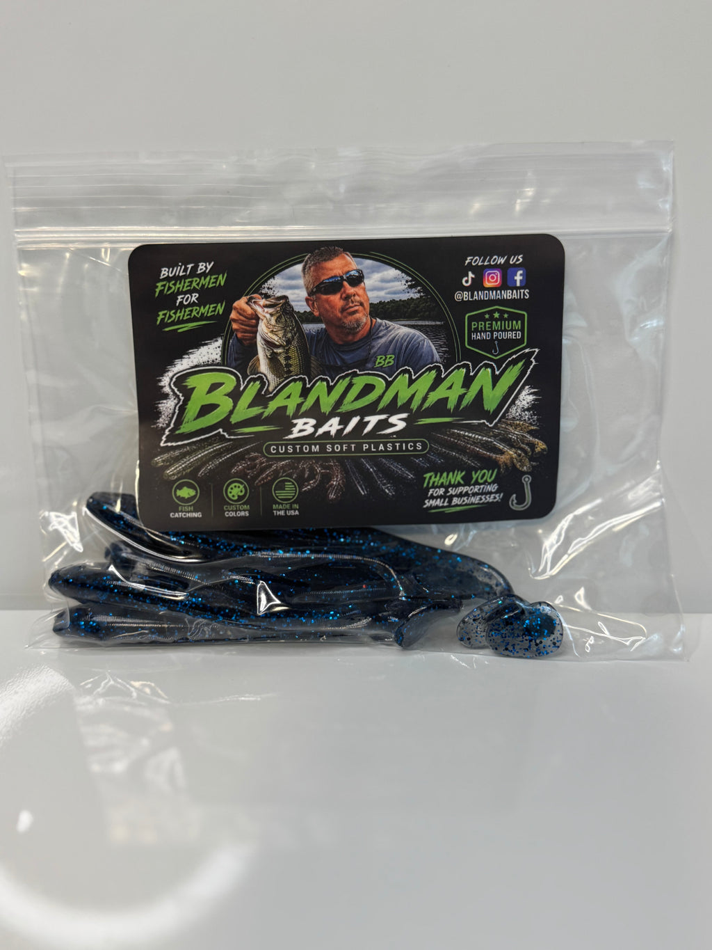 Midnight blue swim baits
