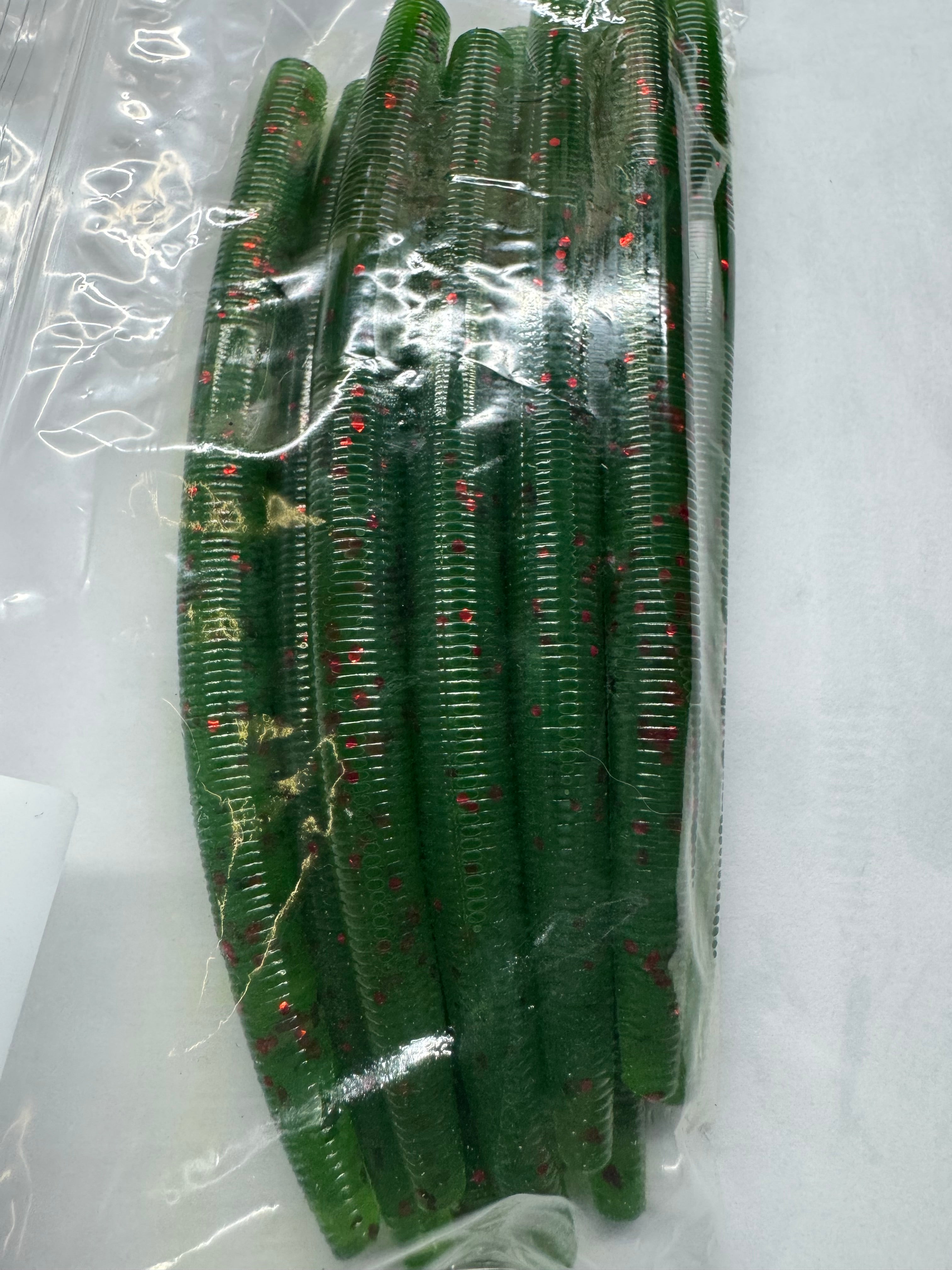 Watermelon Red 5” stick bait non salted 10pk