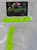 Chartreuse and White with silver flake tail 2” Crappie Slappers