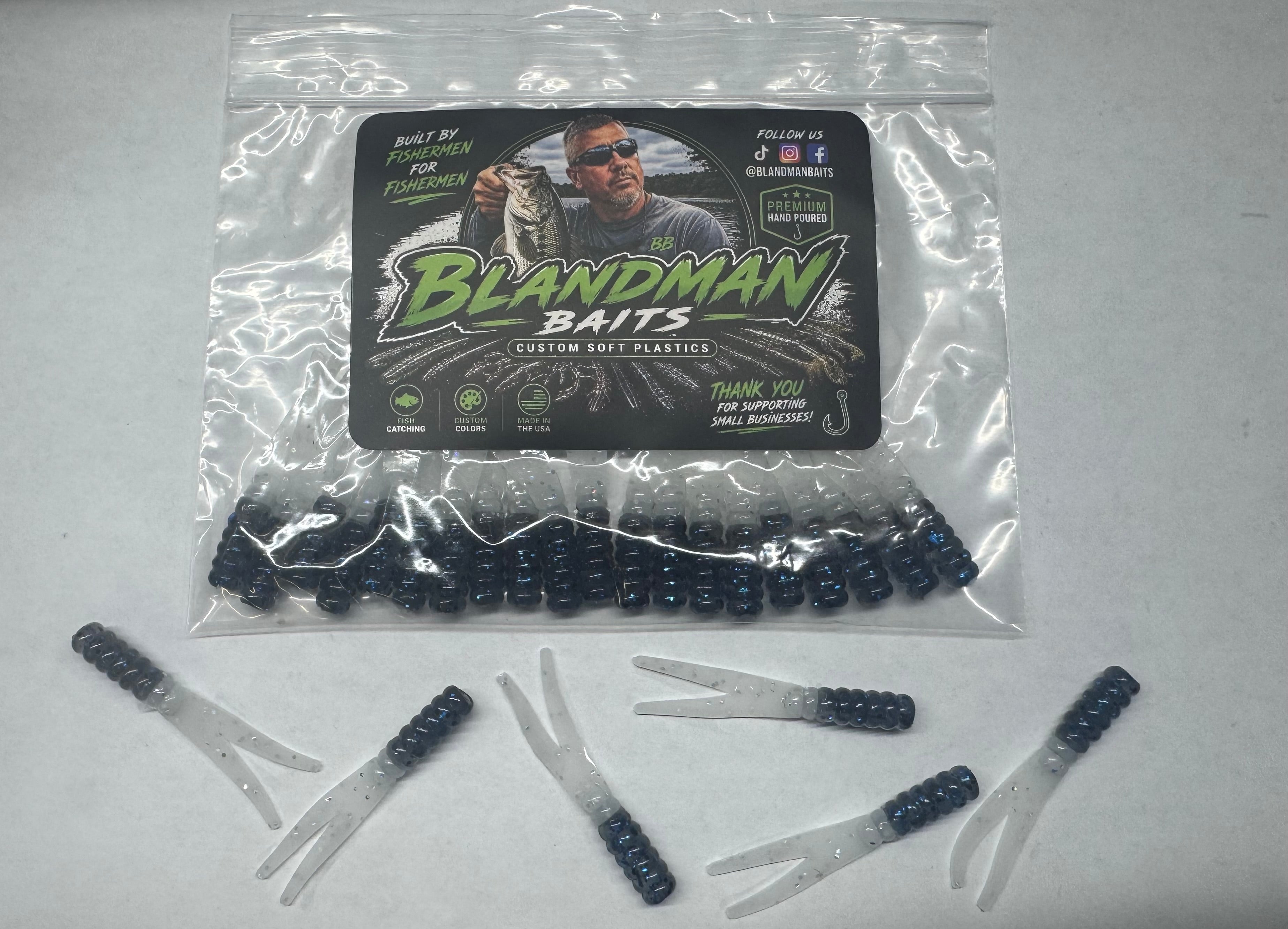 2” Crappie Slappers Blue and White