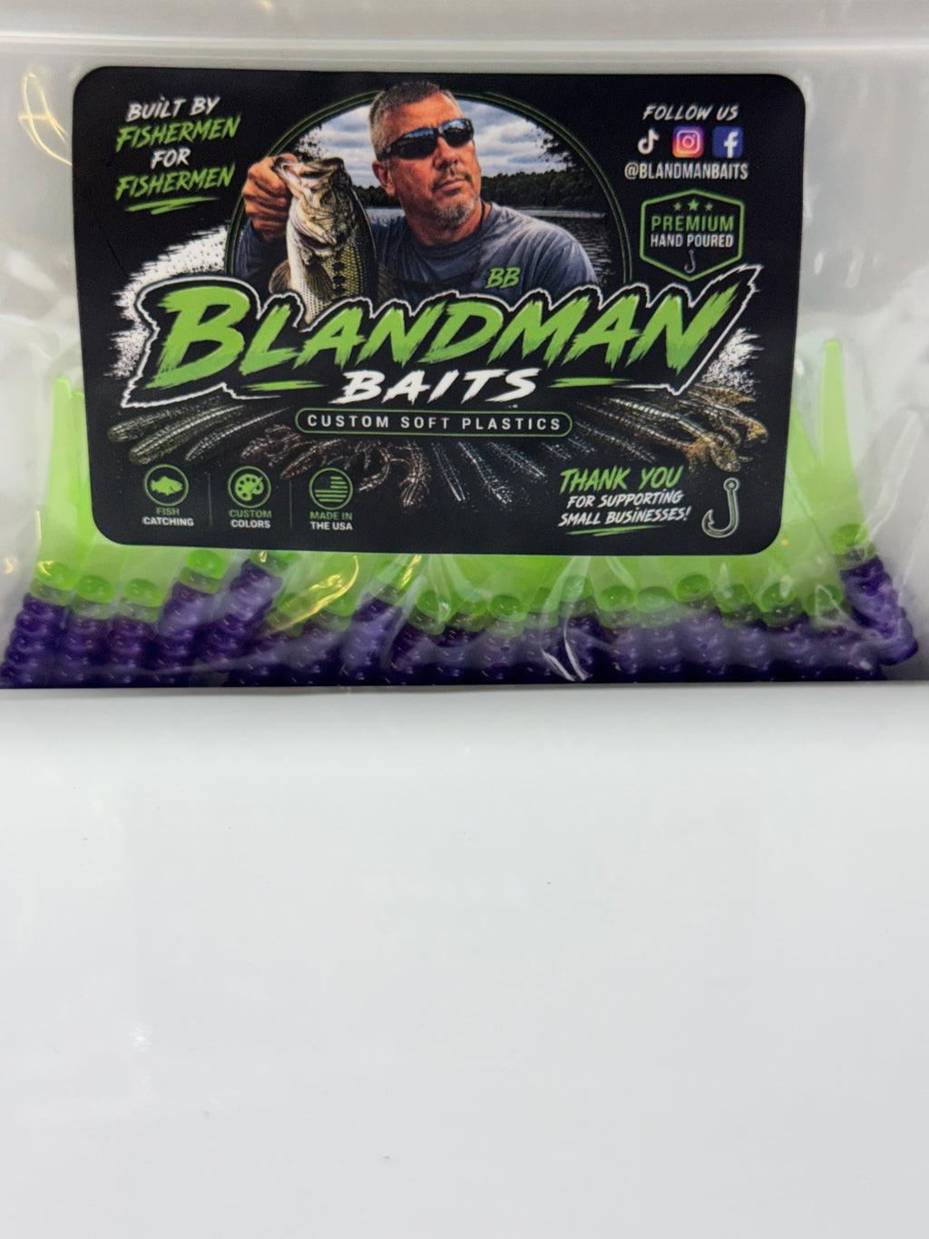 2” Crappie Slappers Purple and lime