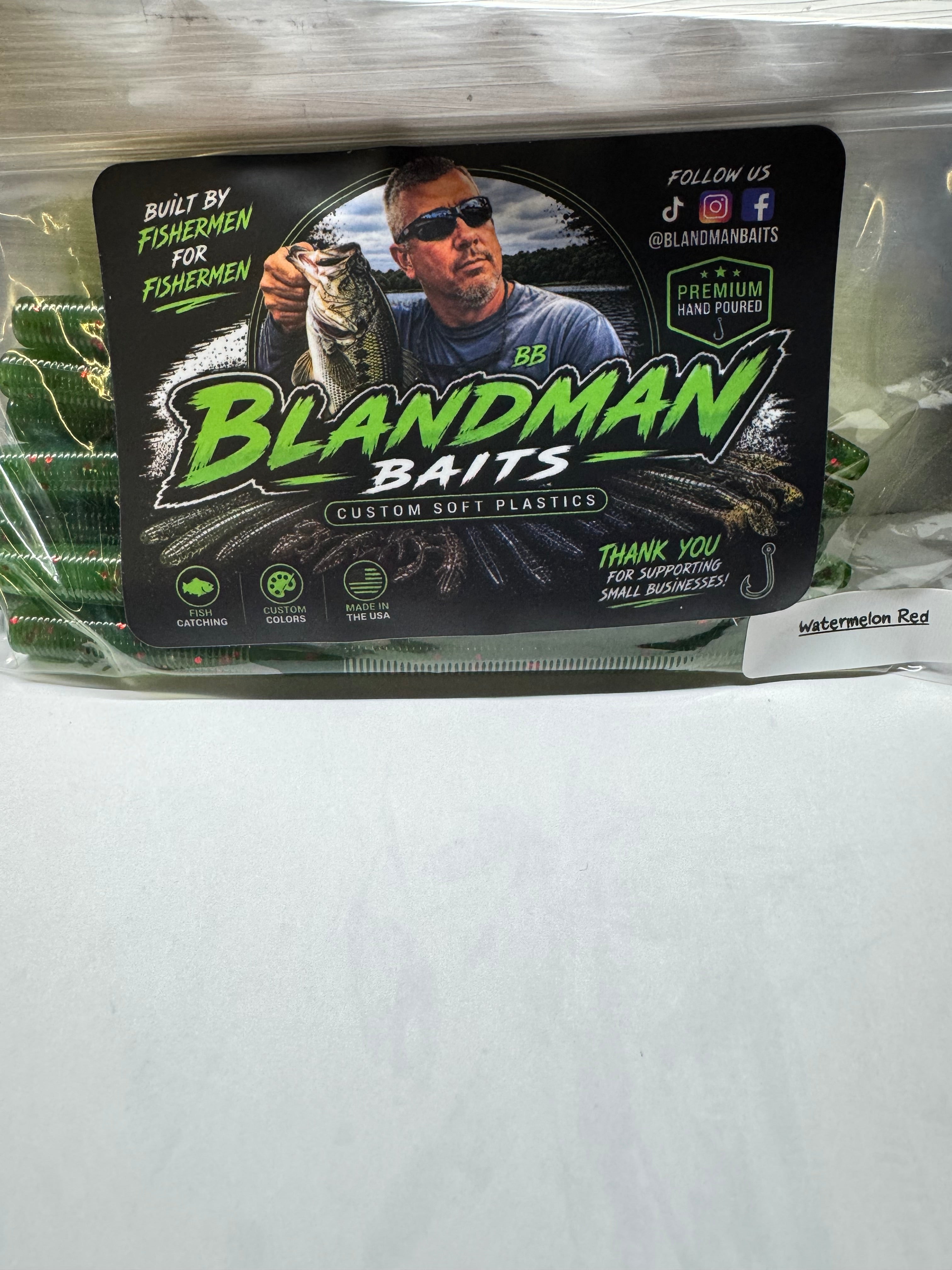 Watermelon Red 5” stick bait non salted 10pk