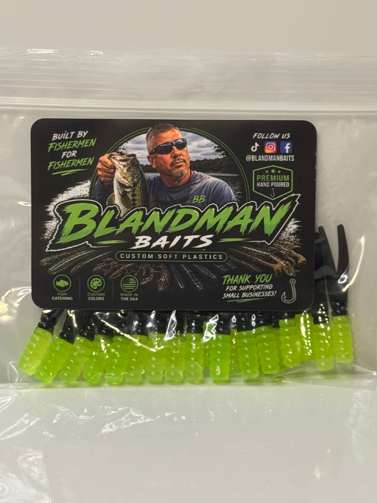 Chartreuse and Black Crappie Slappers