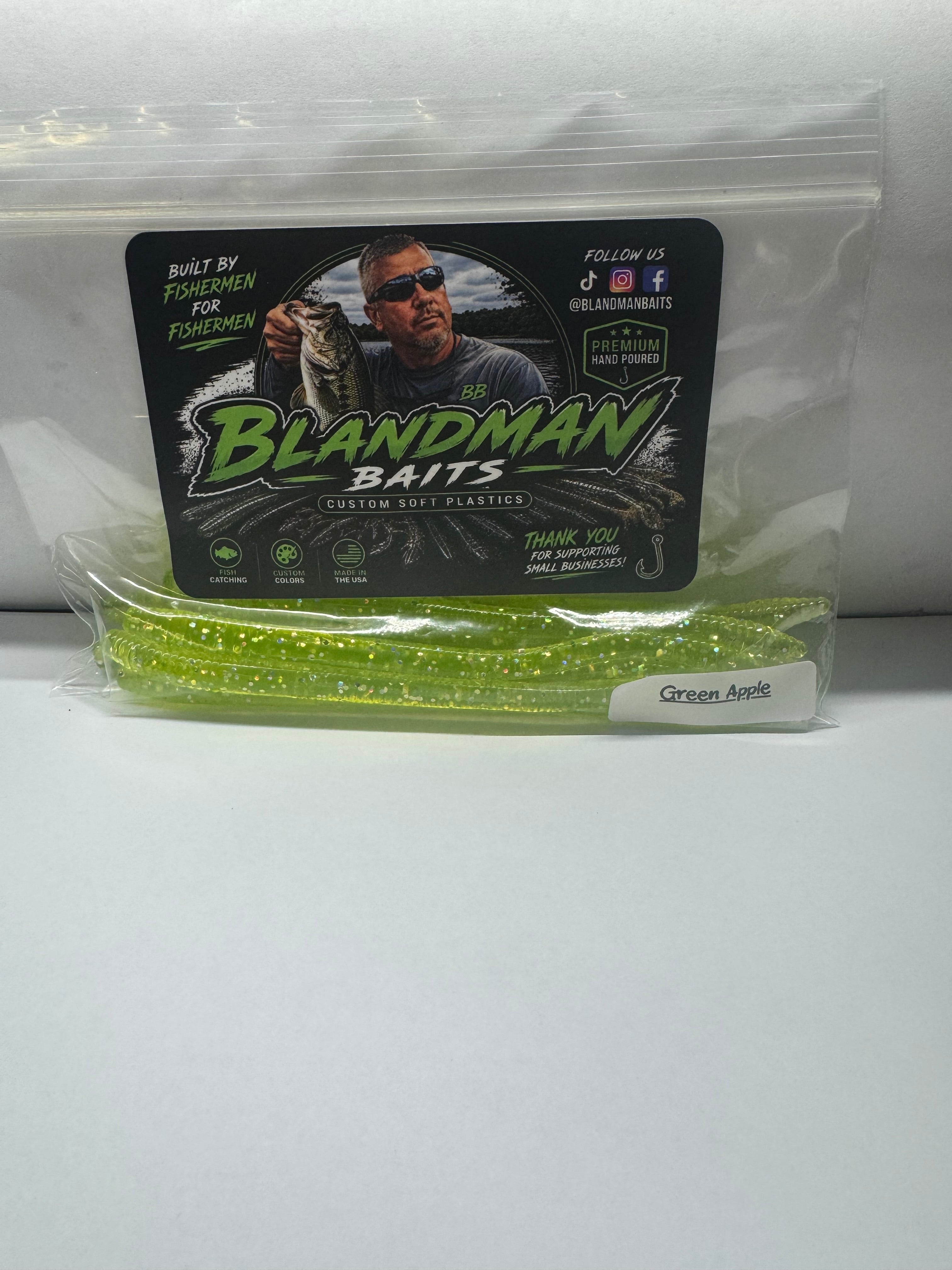 Green Apple 5” finesse worms
