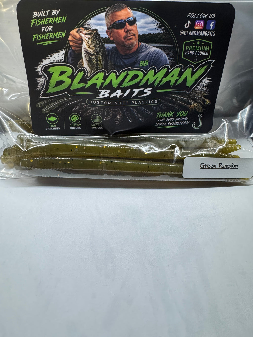 5” finesse worms Green Pumpkin