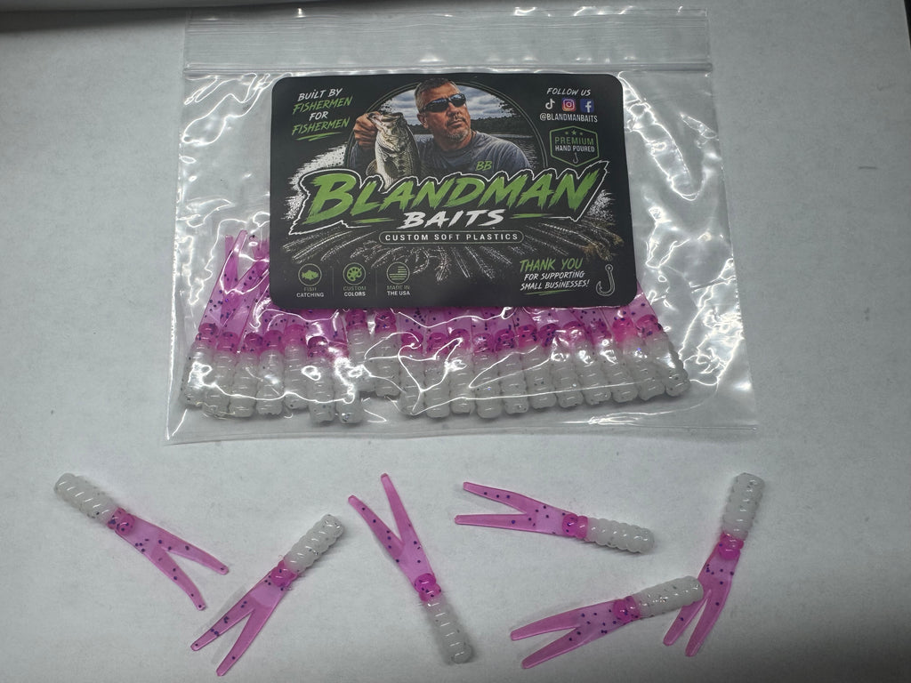 2” Crappie Slappers white & pink
