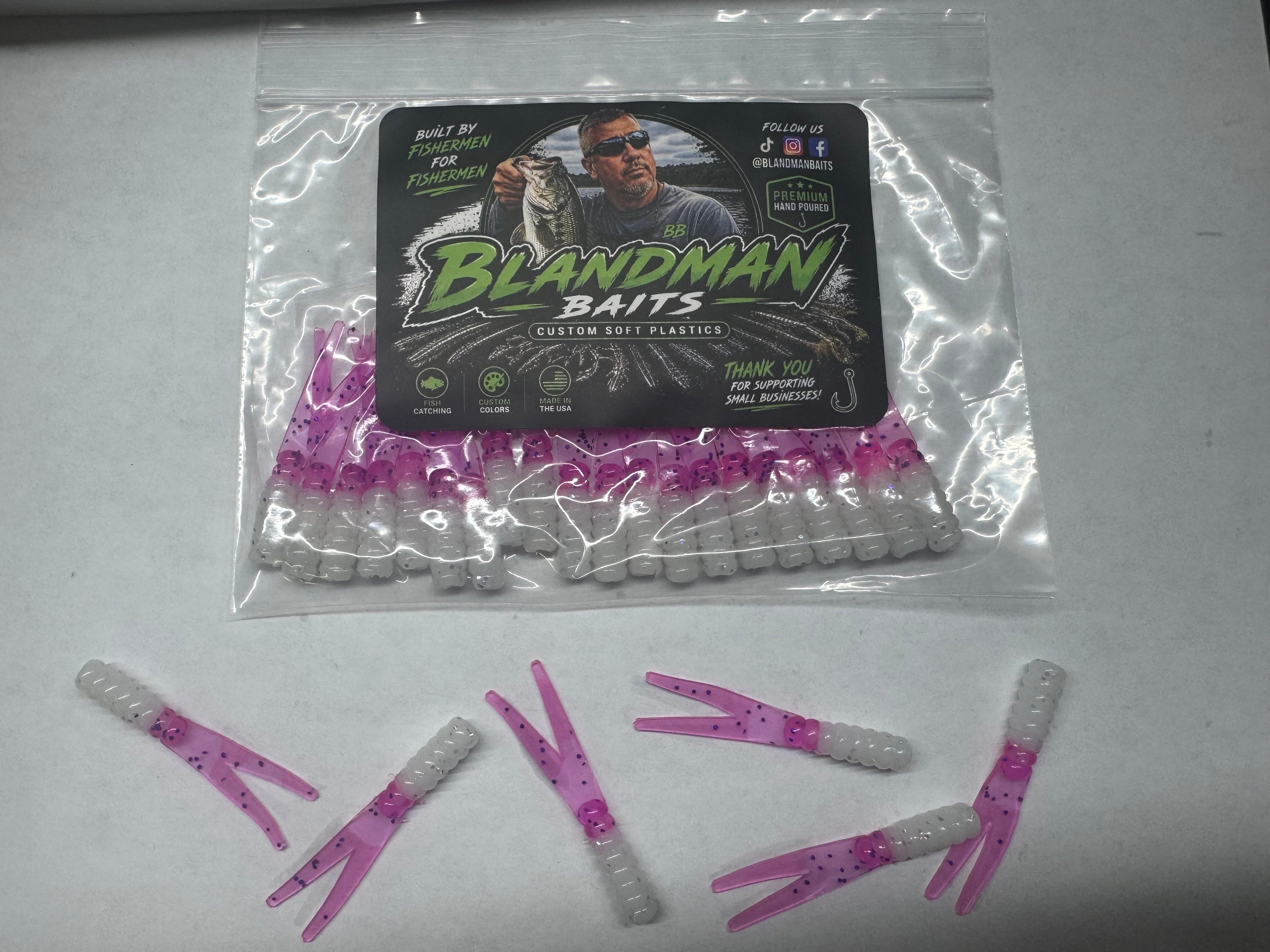 2” Crappie Slappers white & pink