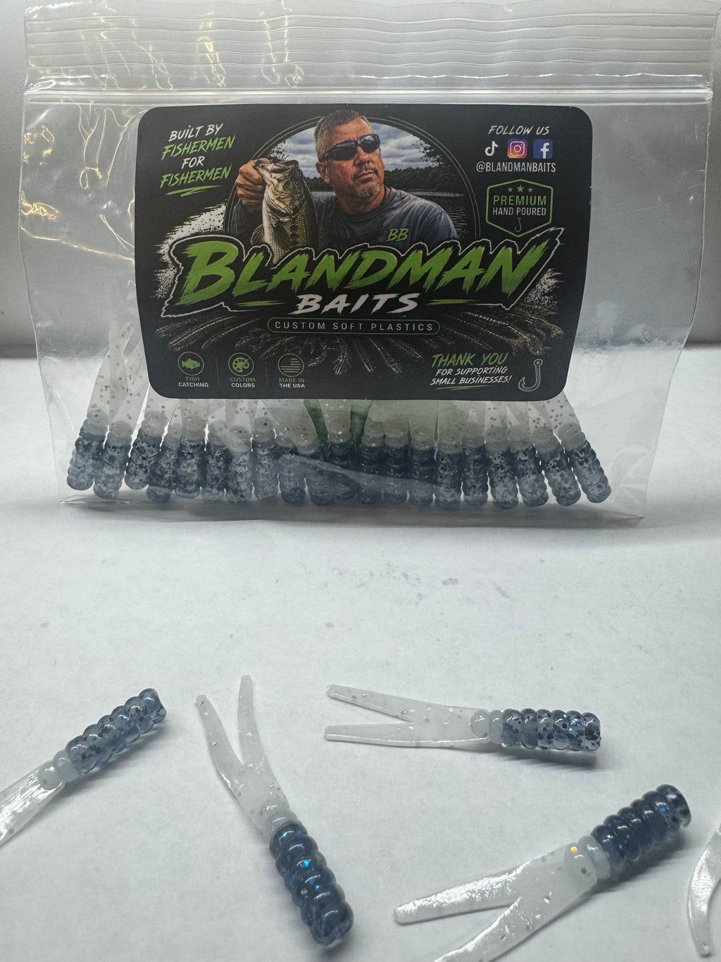 2” Crappie Slappers Blue and White