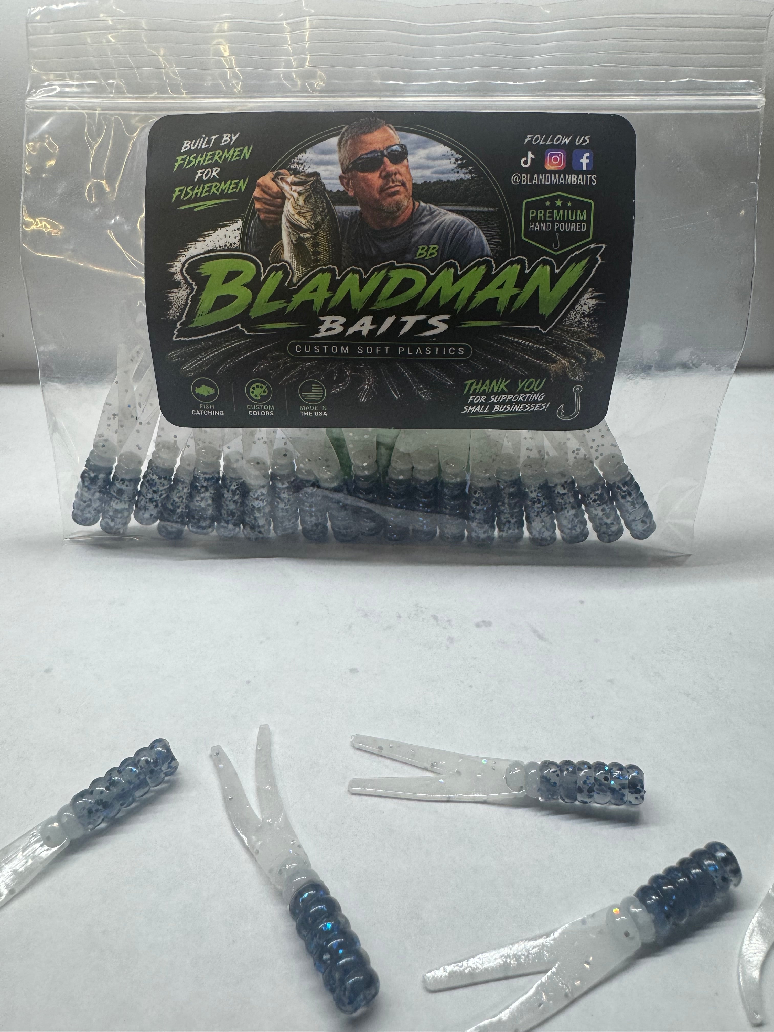 2” Crappie Slappers Blue and White