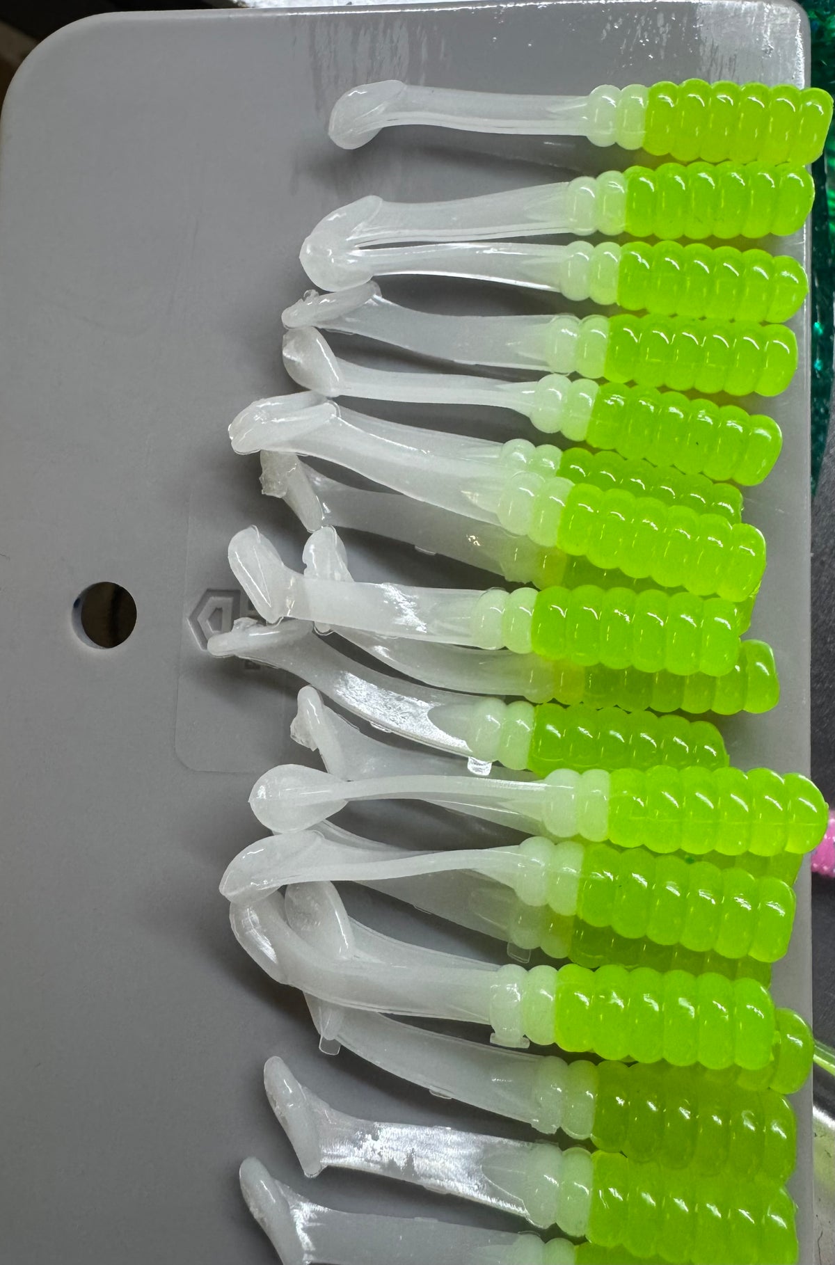 1.75” swim bait Chartreuse/White